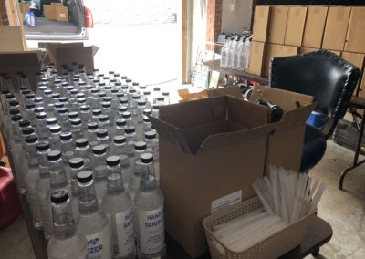 Bottles of Anti-bac in the garage
